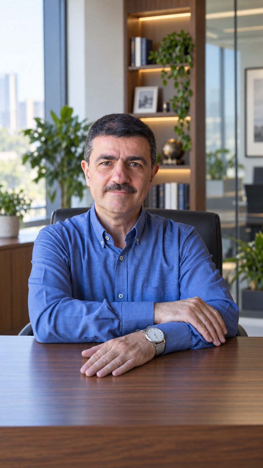 Retrato de Eduardo Isa en su oficina